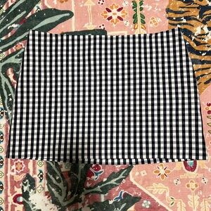 Wayf Black and White Gingham Mini Skirt